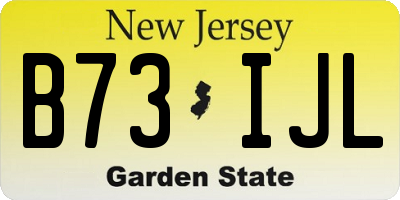 NJ license plate B73IJL