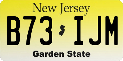 NJ license plate B73IJM
