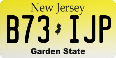 NJ license plate B73IJP