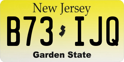 NJ license plate B73IJQ