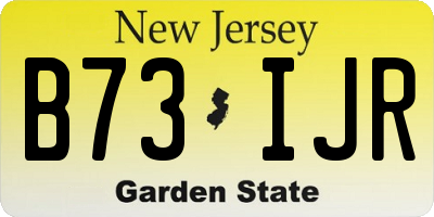 NJ license plate B73IJR