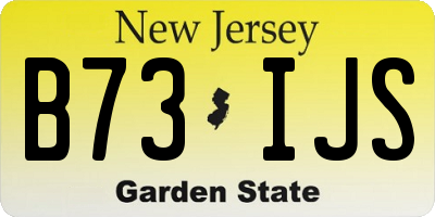 NJ license plate B73IJS