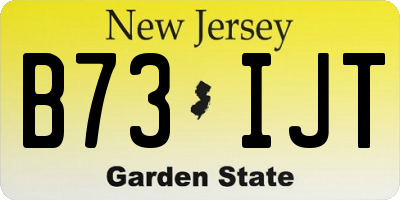 NJ license plate B73IJT