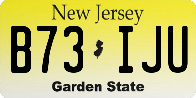 NJ license plate B73IJU