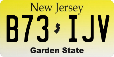 NJ license plate B73IJV