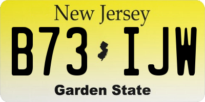NJ license plate B73IJW