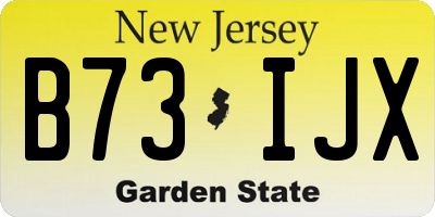 NJ license plate B73IJX
