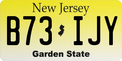 NJ license plate B73IJY