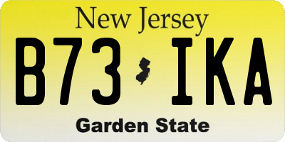 NJ license plate B73IKA