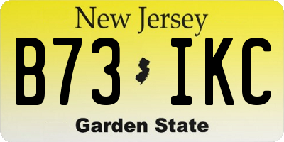 NJ license plate B73IKC