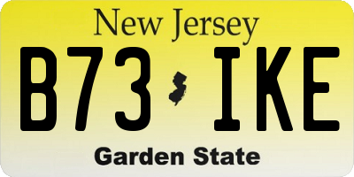 NJ license plate B73IKE