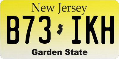 NJ license plate B73IKH