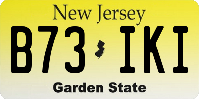 NJ license plate B73IKI