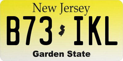 NJ license plate B73IKL
