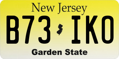 NJ license plate B73IKO