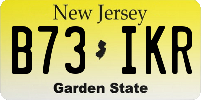 NJ license plate B73IKR