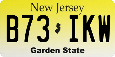 NJ license plate B73IKW