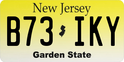 NJ license plate B73IKY