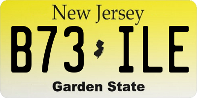 NJ license plate B73ILE