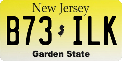 NJ license plate B73ILK