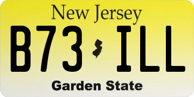 NJ license plate B73ILL