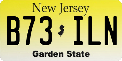NJ license plate B73ILN