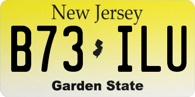 NJ license plate B73ILU