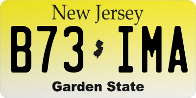 NJ license plate B73IMA