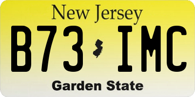 NJ license plate B73IMC