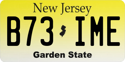 NJ license plate B73IME