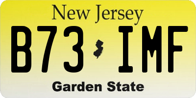 NJ license plate B73IMF