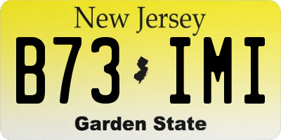 NJ license plate B73IMI