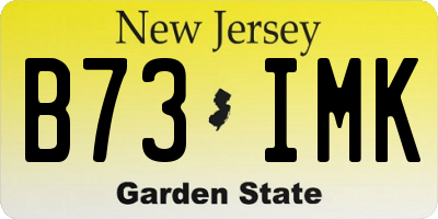 NJ license plate B73IMK