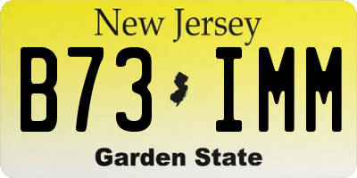NJ license plate B73IMM
