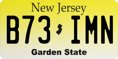 NJ license plate B73IMN