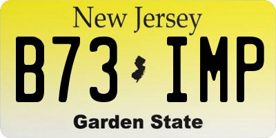 NJ license plate B73IMP
