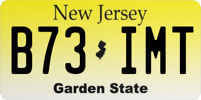 NJ license plate B73IMT