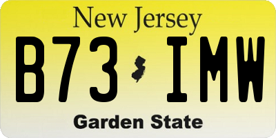 NJ license plate B73IMW
