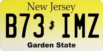 NJ license plate B73IMZ