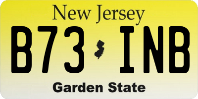 NJ license plate B73INB