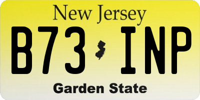 NJ license plate B73INP