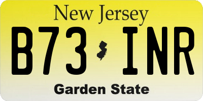 NJ license plate B73INR