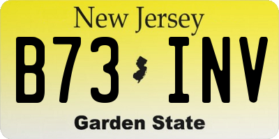 NJ license plate B73INV