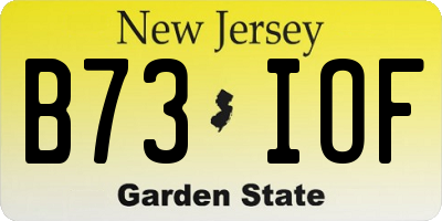 NJ license plate B73IOF