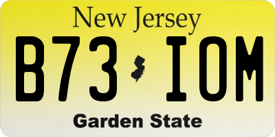 NJ license plate B73IOM