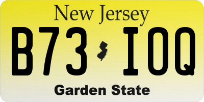 NJ license plate B73IOQ