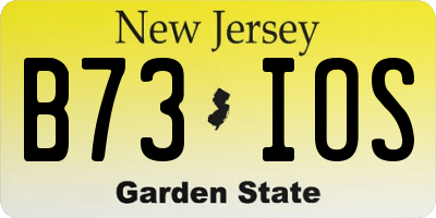 NJ license plate B73IOS