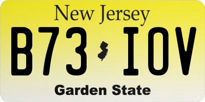 NJ license plate B73IOV