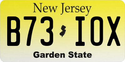 NJ license plate B73IOX