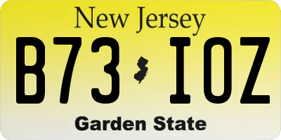NJ license plate B73IOZ